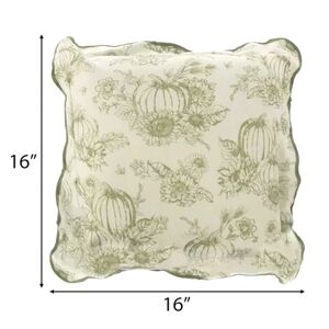 Sunflower Pumpkin Print Fall Pillow COVER